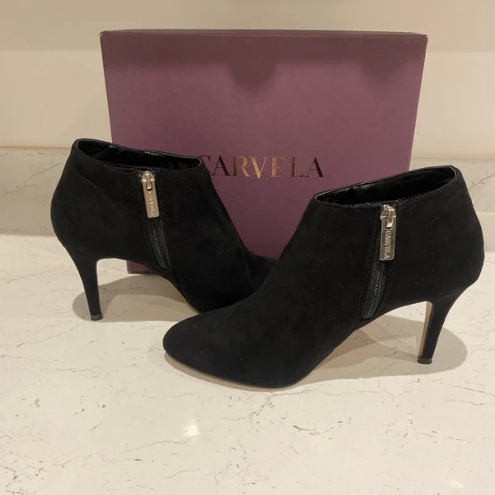 Carvela Black Suede Heeled Boots